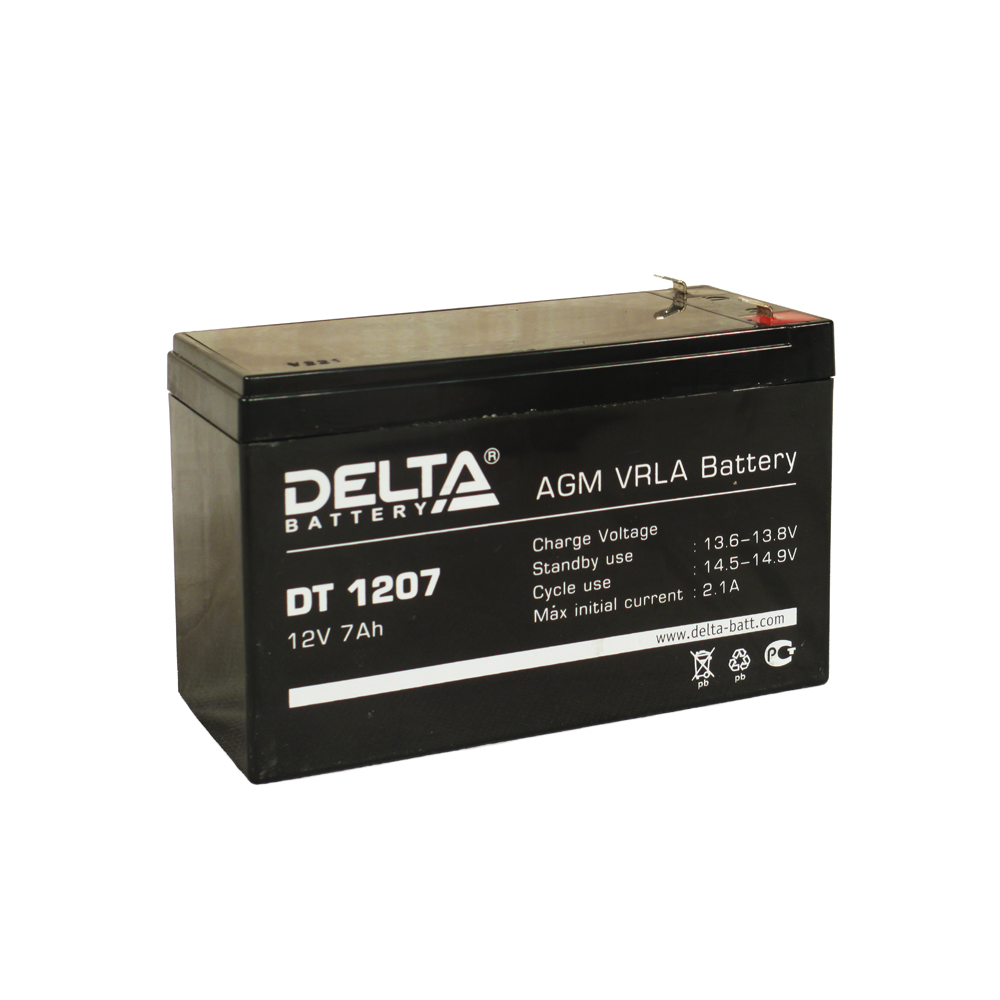 Dt 12v 7ah. Батарея Delta DT 1207 12v7ah. Аккумуляторная батарея Delta DT 1207 (12v / 7ah). DT 1207 аккумулятор 12в/7ач. Аккумулятор Delta dt1207 12v, 7 а/ч.